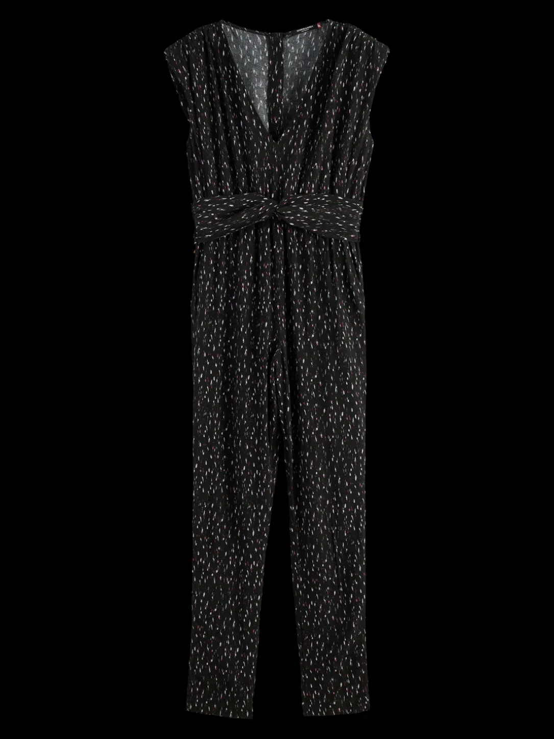Belted V-Neck Jumpsuit