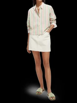 Boxy Fit Cropped Organic Cotton Shirt
