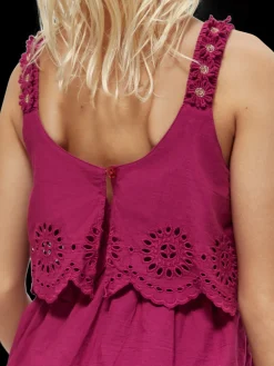 Broderie Anglaise Tiered Midi Dress