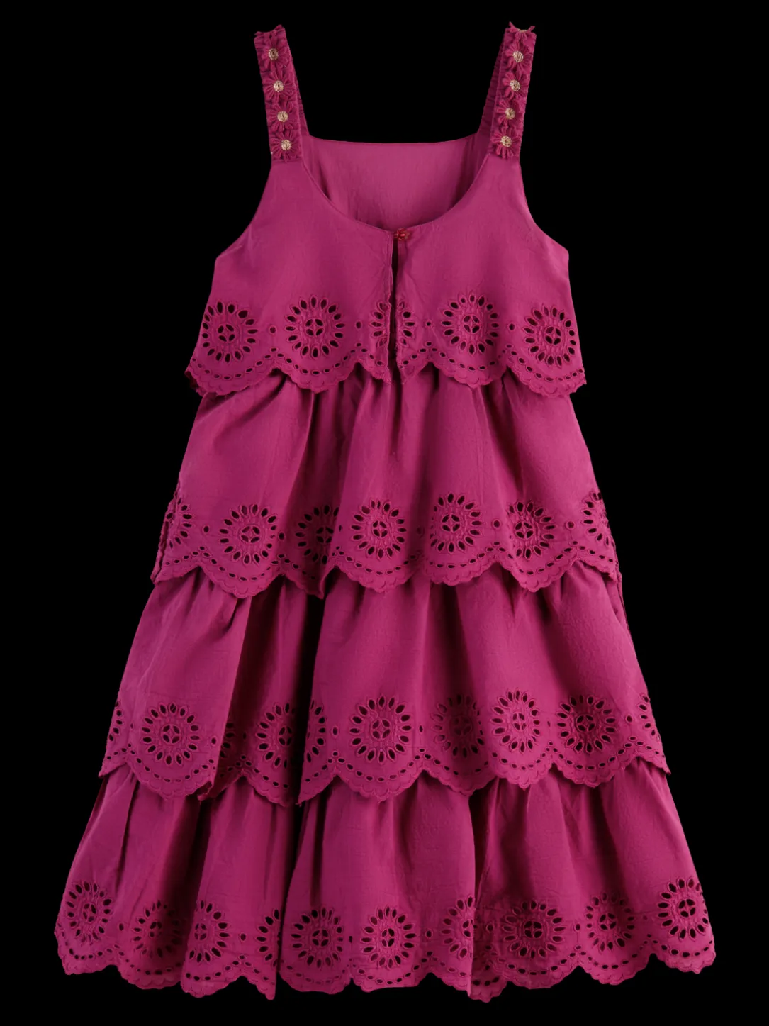 Broderie Anglaise Tiered Midi Dress