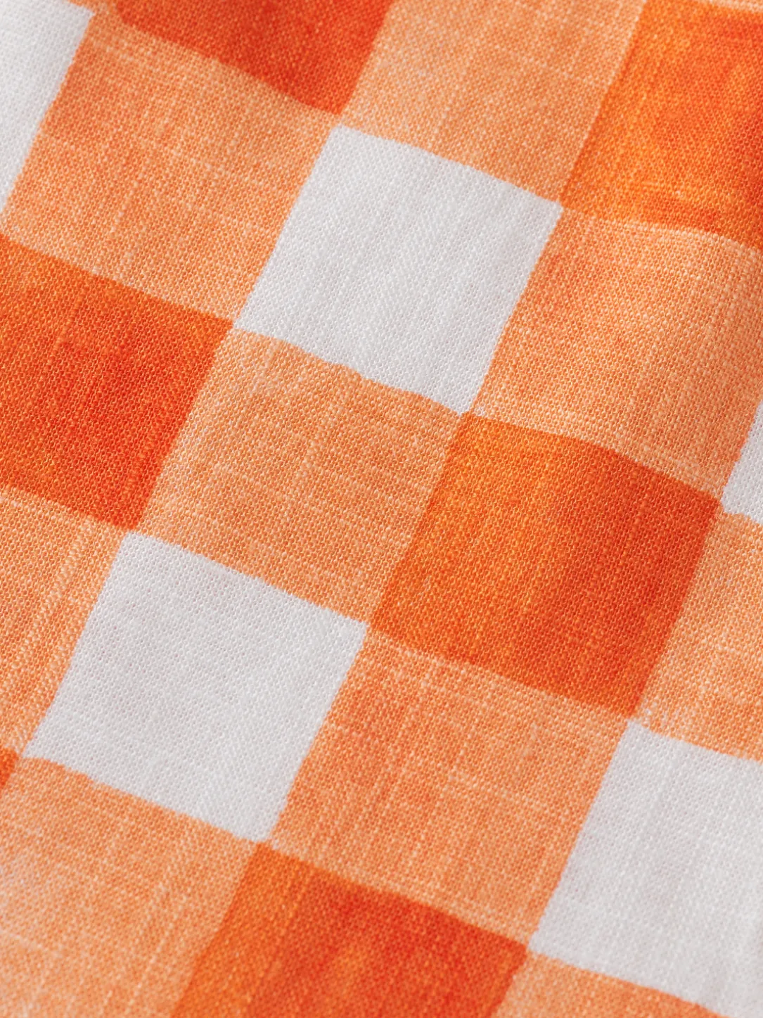 Checked Linen-Blended Top