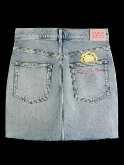 Denim Mini Skirt With Premium Wash