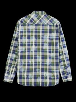 Denim Washed Checked Workwear Shirt