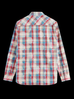 Denim Washed Checked Workwear Shirt