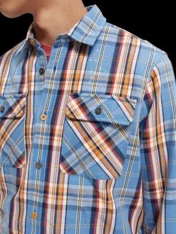 Distressed Regular-Fit Flannel Checked Shirt