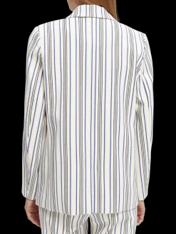 Double-Breasted Striped Blazer