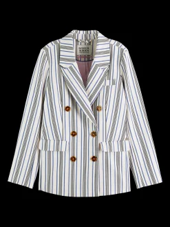 Double-Breasted Striped Blazer