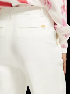 Edie High-Rise Wide Leg Linen-Blended Trousers