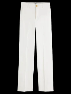 Edie High-Rise Wide Leg Linen-Blended Trousers