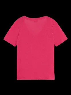 Embroidered Detail V-Neck T-Shirt