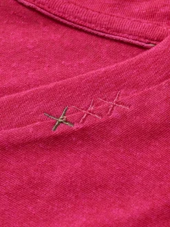 Embroidered Detail V-Neck T-Shirt