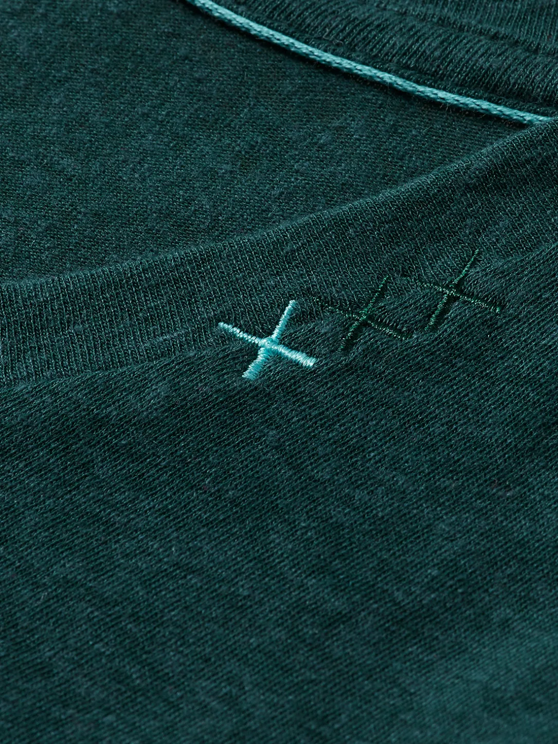 Embroidered Detail V-Neck T-Shirt