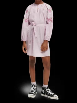 Embroidered Organic Cotton Mini Dress