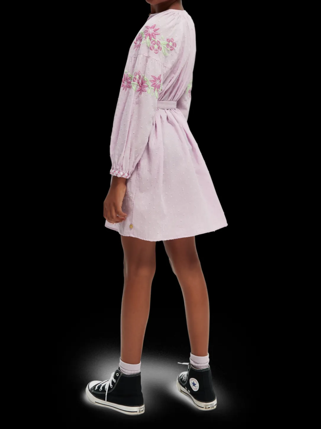 Embroidered Organic Cotton Mini Dress