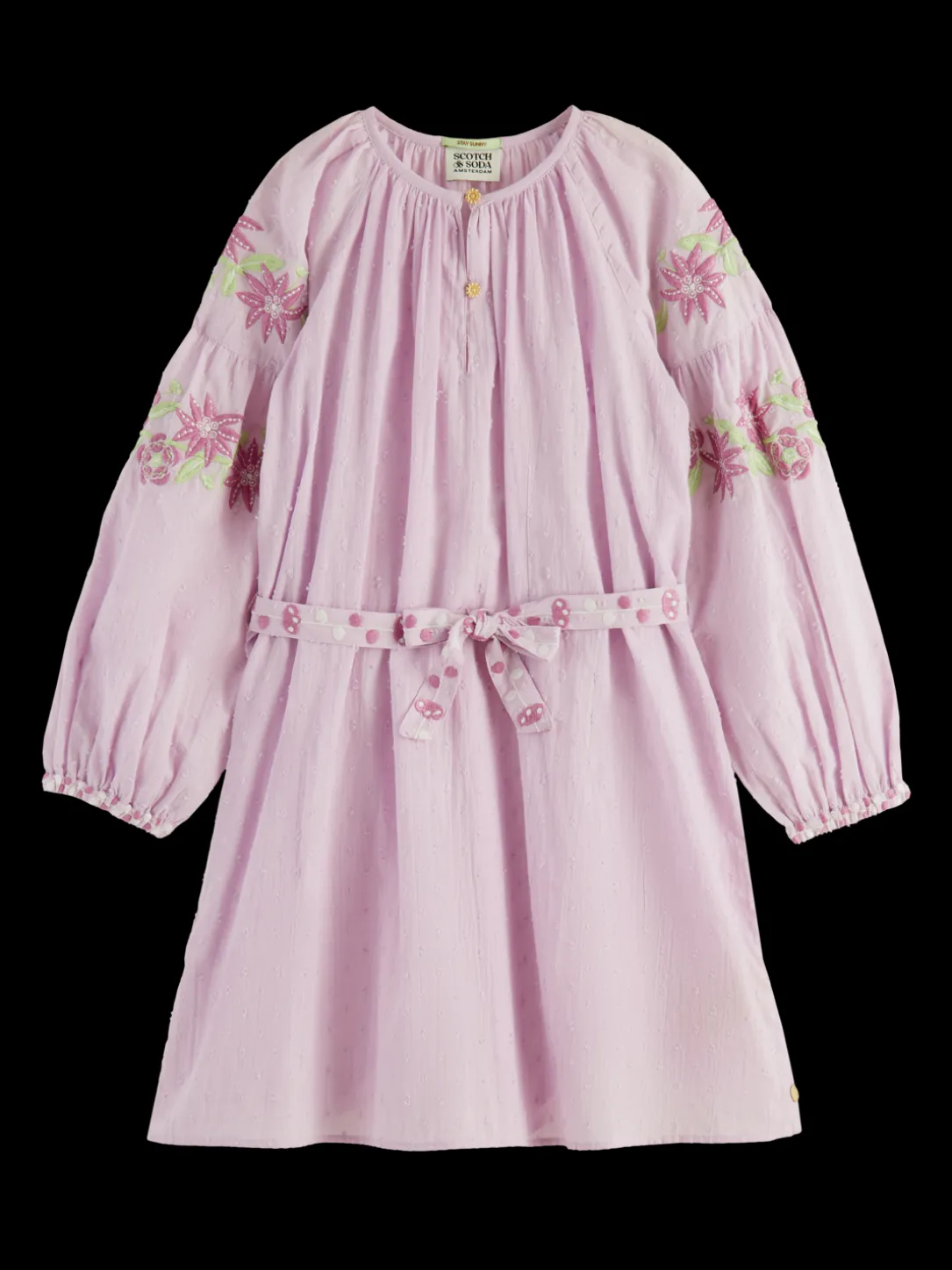 Embroidered Organic Cotton Mini Dress