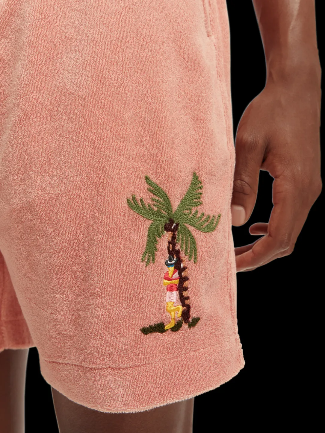 Embroidered Towelling Bermuda Shorts