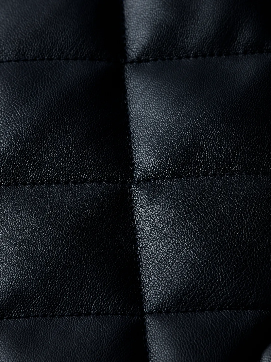 Faux Leather Quilted Shirt Jacket