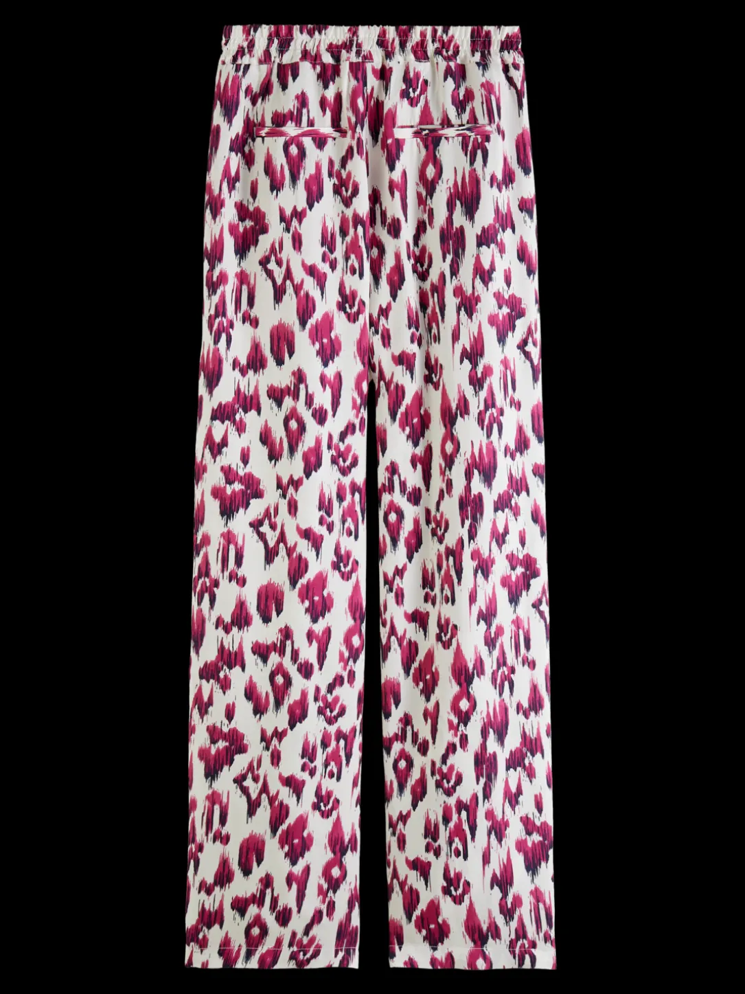 Gia Mid-Rise Wide-Leg Printed Elasticated Trousers