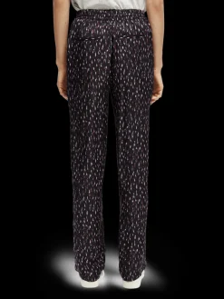 Gia Mid-Rise Wide-Leg Printed Elasticated Trousers