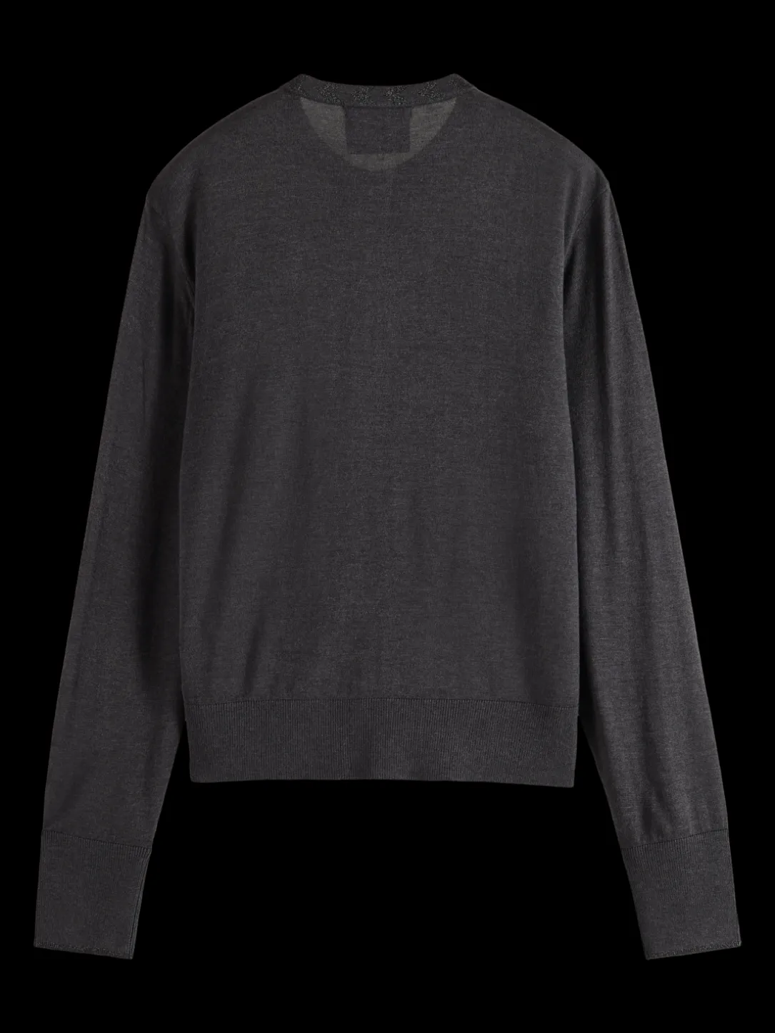 Jacquard Trim Crew Neck Cardigan