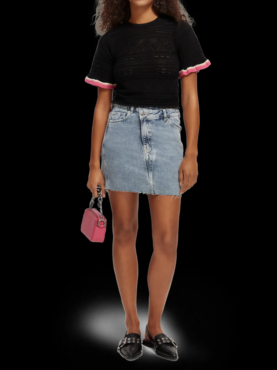 Knitted Pointelle Crop Top