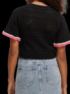 Knitted Pointelle Crop Top