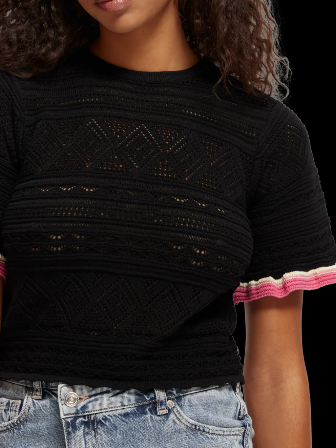 Knitted Pointelle Crop Top