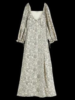 3/4-Length Sleeve Maxi-Dress