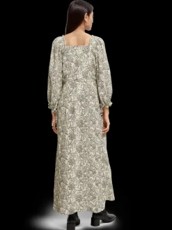 3/4-Length Sleeve Maxi-Dress