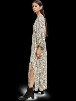 3/4-Length Sleeve Maxi-Dress