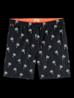 Mid-Length Embroidered Swim Shorts