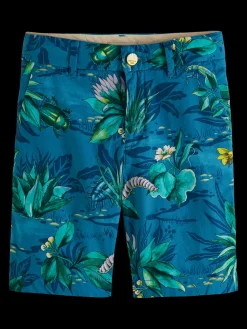 Mid-Length Printed Chino Shorts