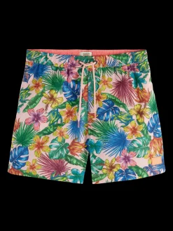 Mid-Length Printed Swim Shorts