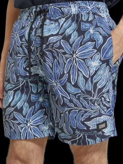 Mid-Length Printed Swim Shorts