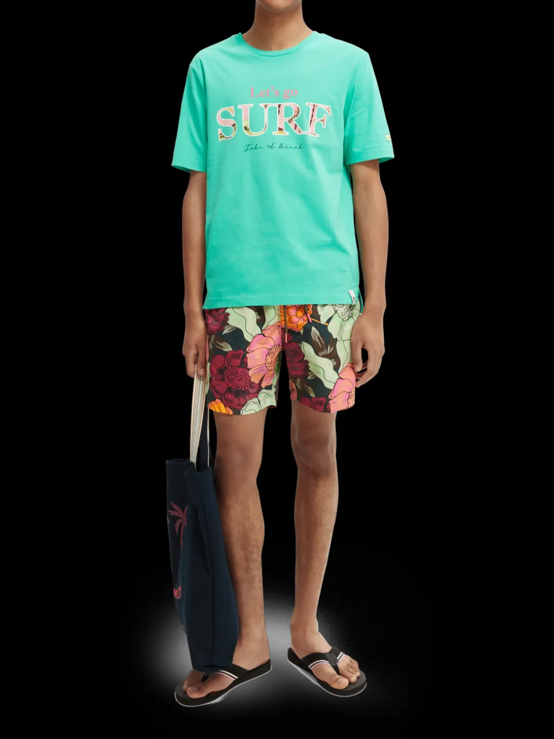 Mid-Length Printed Swim Shorts