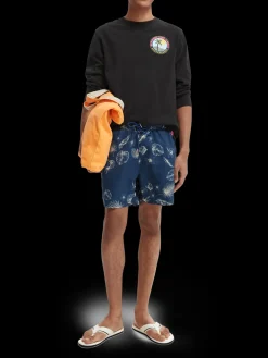 Mid-Length Printed Swim Shorts
