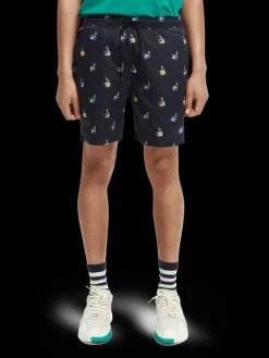 Mid-Length Printed Swim Short