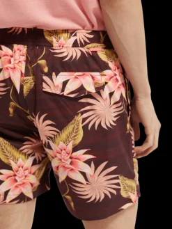 Mid-Length Printed Swim Shorts