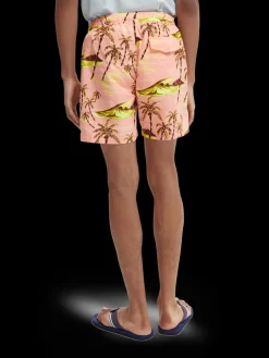 Mid-Length Printed Swim Shorts