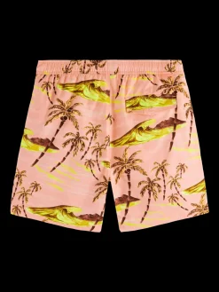 Mid-Length Printed Swim Shorts