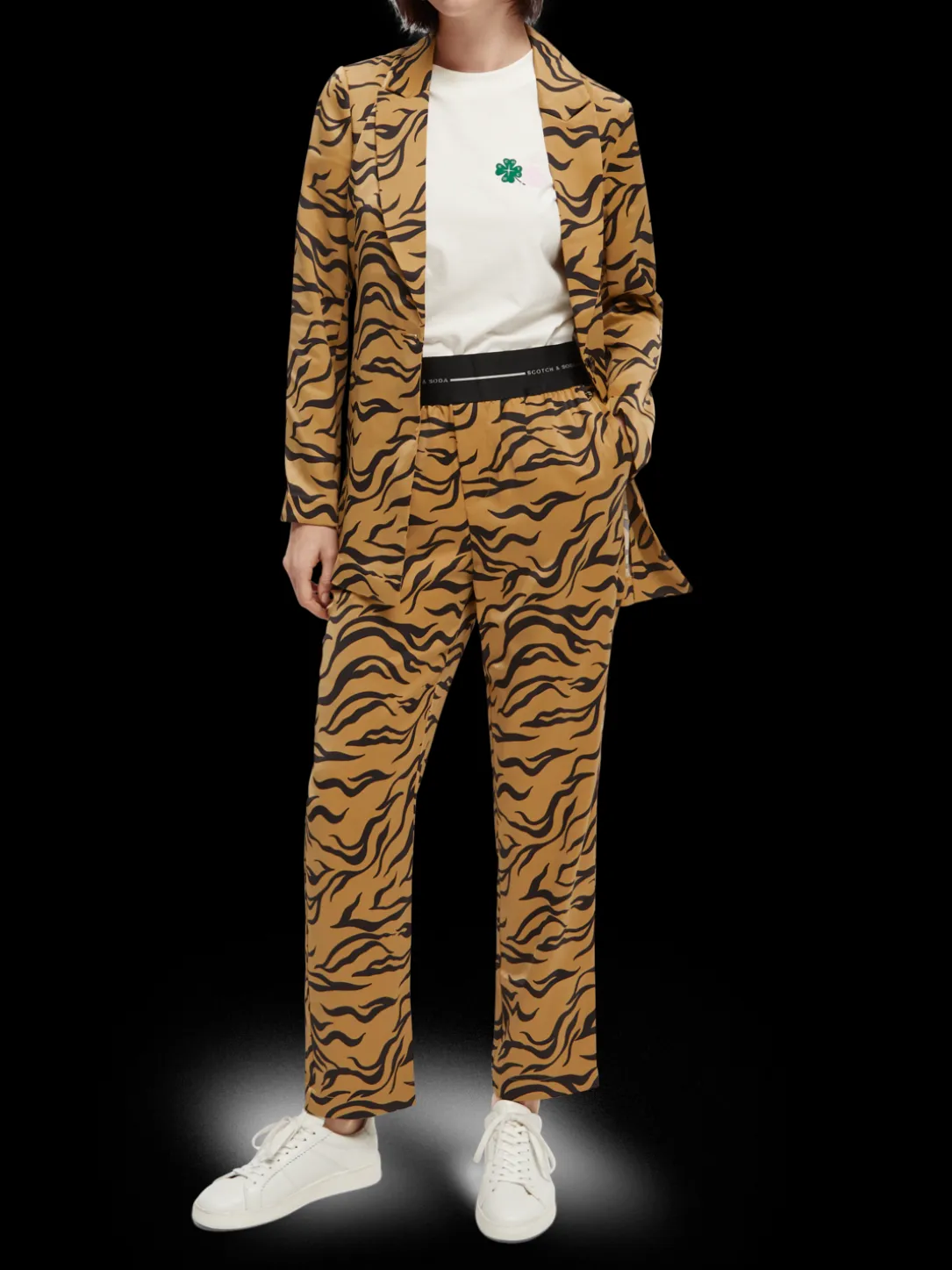 Mid-Rise Elasticated-Waistband Trousers