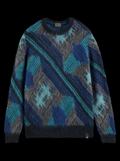 Multi-Coloured Panelled Jacquard Sweater