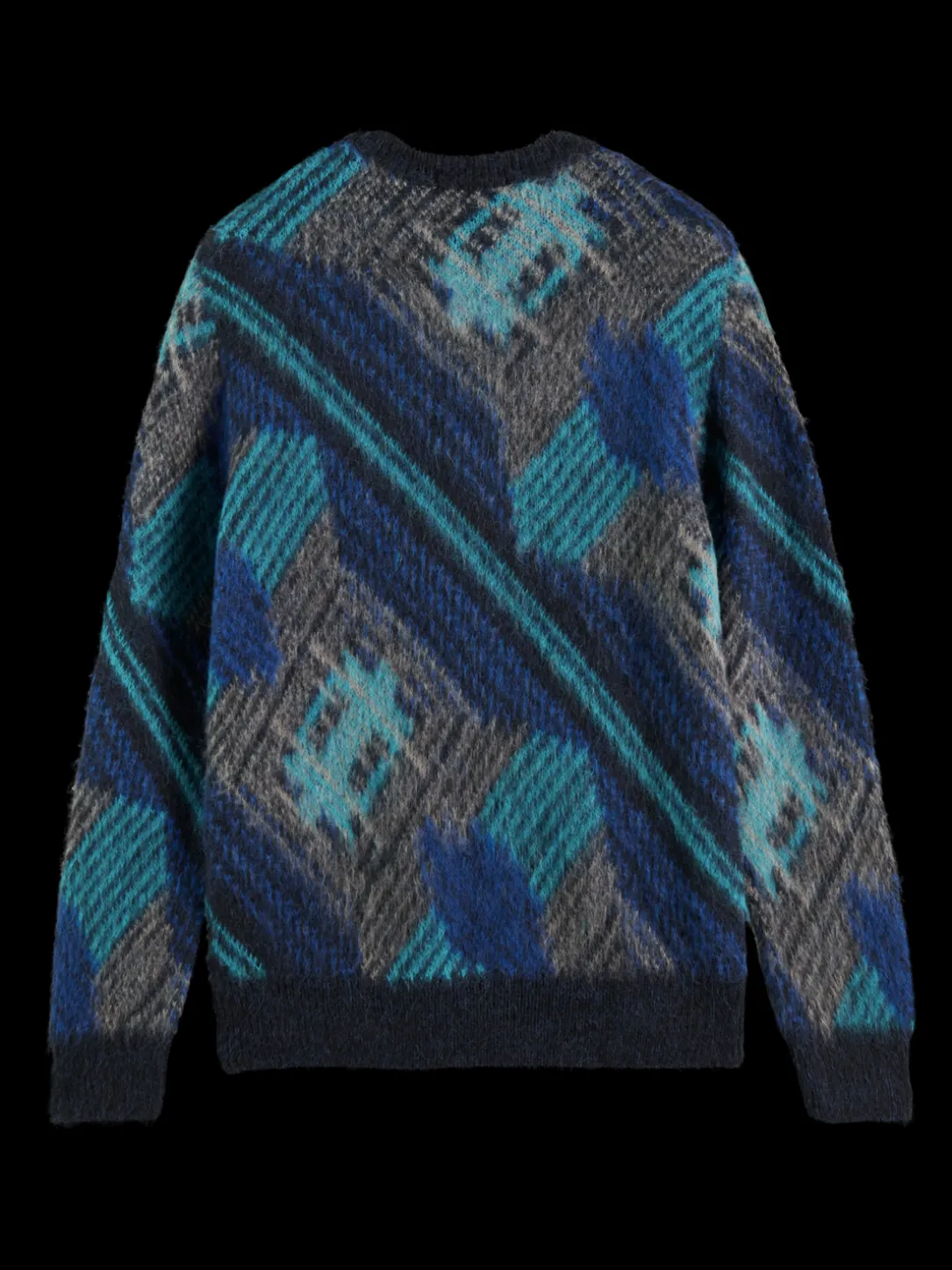 Multi-Coloured Panelled Jacquard Sweater