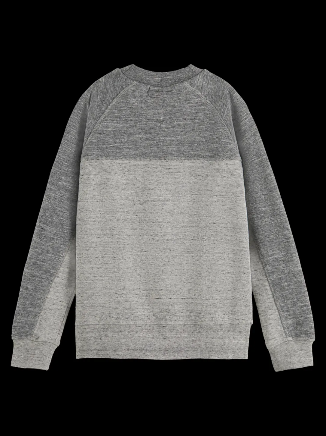 Panelled Melange Crewneck Side-Zip Sweatshirt