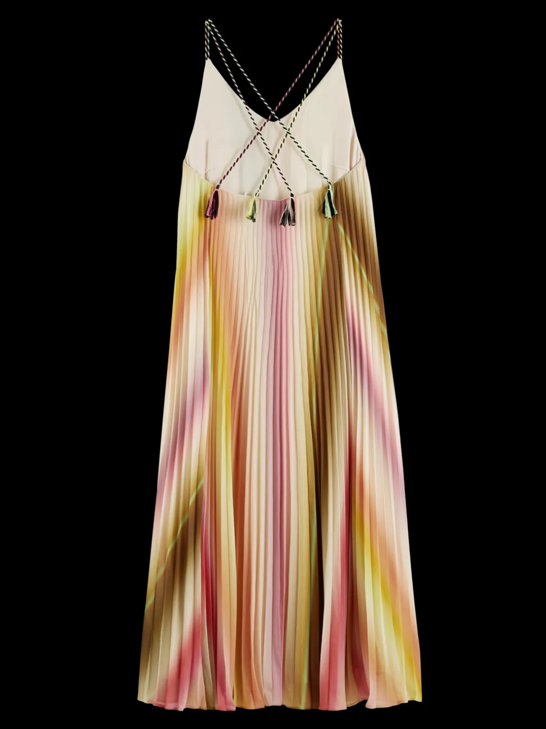 Pleated Maxi Strap Dress