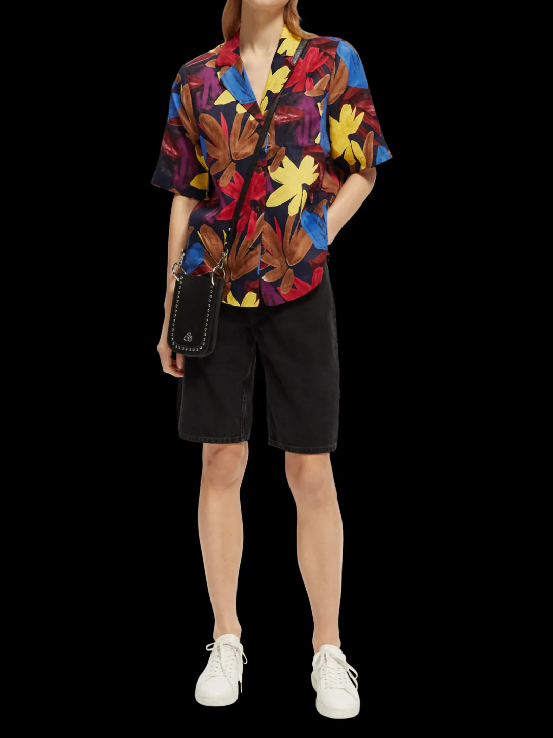 Printed Linen Camp Shirt