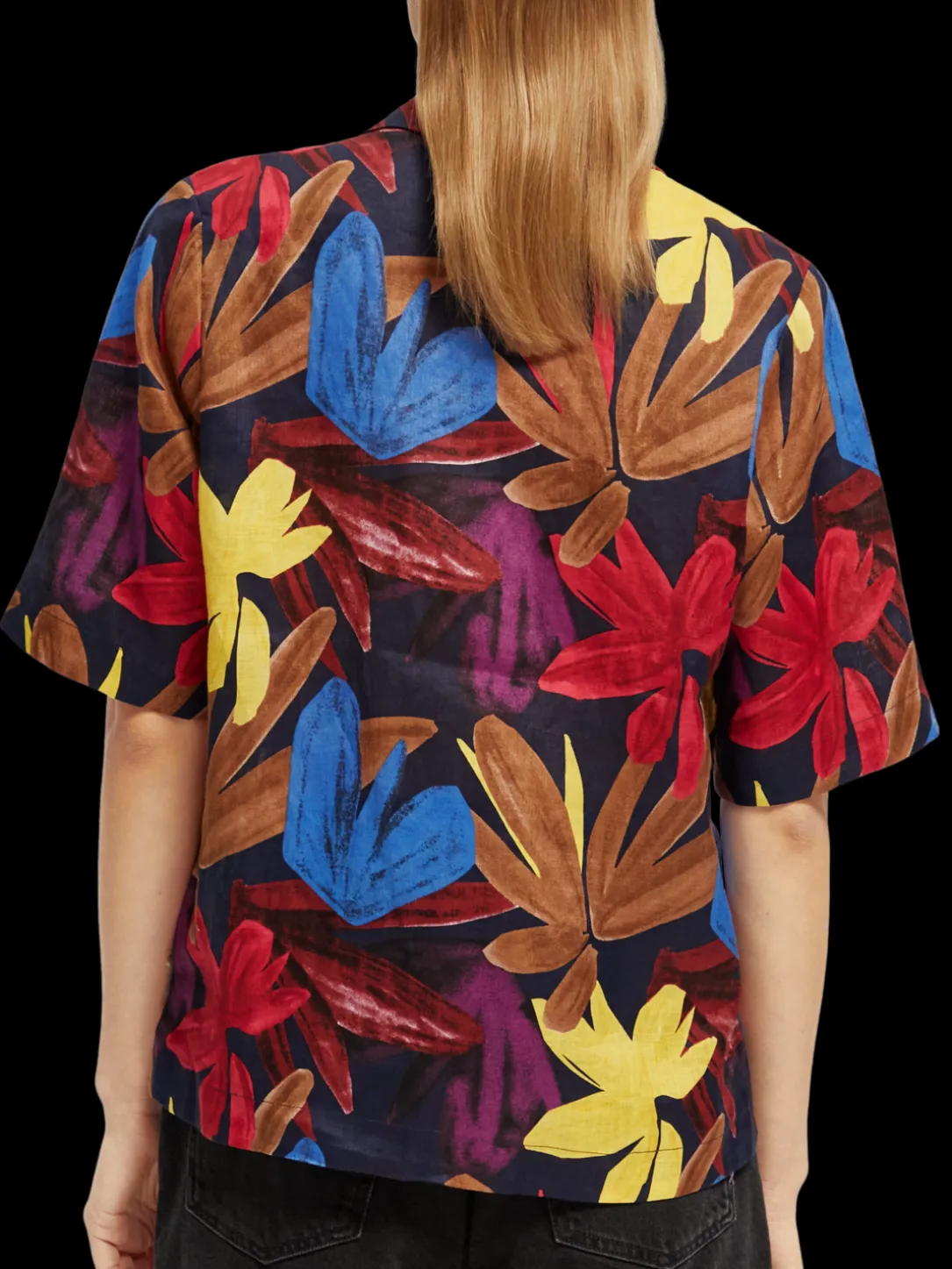 Printed Linen Camp Shirt