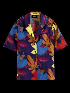 Printed Linen Camp Shirt