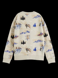 Printed Organic Cotton Crewneck Sweatshirt