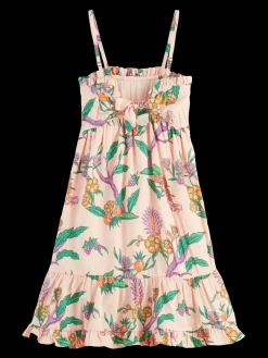 Printed Smocked Midi Dress